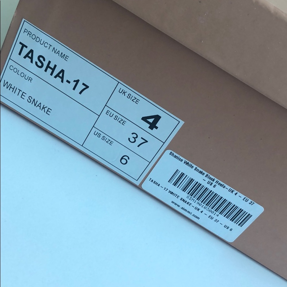 White snakeskin block heels - Picture 3 of 4